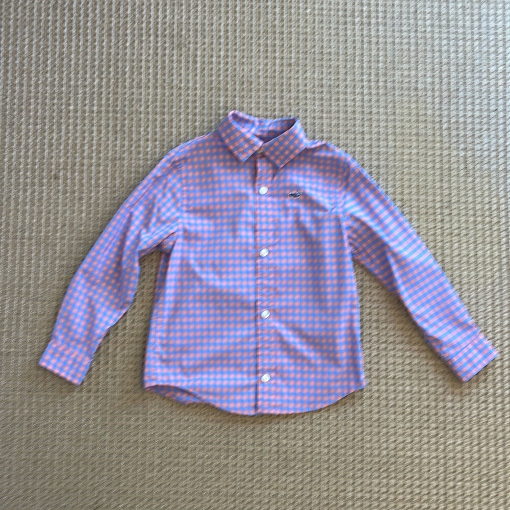 Vineyard Vines 3T Blue and Pink Performance Button Down